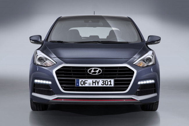 Обои картинки фото автомобили, hyundai, gd, 2015г, синий, turbo, 3-door, i30