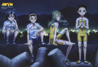 Картинка аниме yowamushi+pedal парни группа фон
