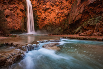 Картинка природа водопады вода водопад поток деревья