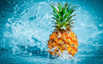 Картинка еда ананас вода брызги