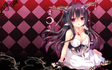 Картинка granblue+fantasy аниме животные +существа рога фон взгляд девушка