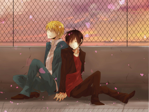 Обои картинки фото аниме, durarara, изая, орихара, парни, шизуо, хейваджима