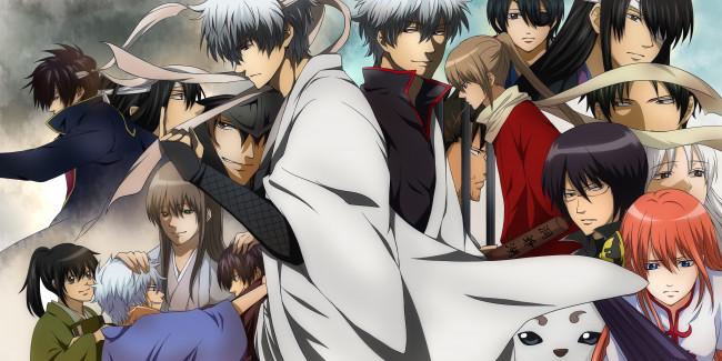 Обои картинки фото аниме, gintama, парни, арт, гинтама