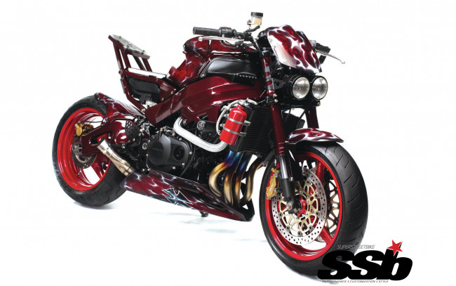 Обои картинки фото мотоциклы, customs, triumph, bikes, street, super