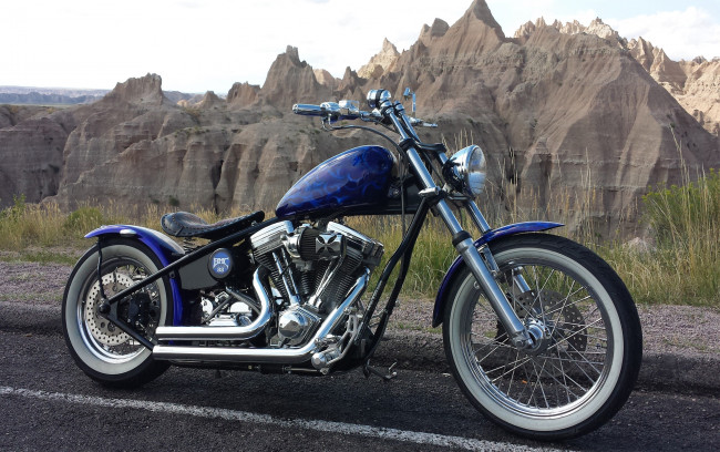 Обои картинки фото мотоциклы, customs, chopper, custom, blue