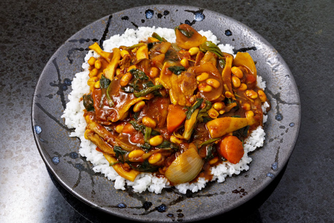 Обои картинки фото еда, вторые блюда, рис, мясо, овощи