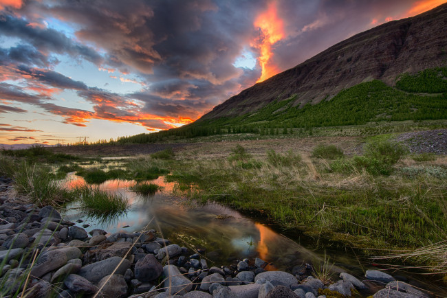 Обои картинки фото природа, реки, озера, ручей, гора