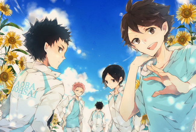 Обои картинки фото аниме, haikyuu, арт, парени, волейбол