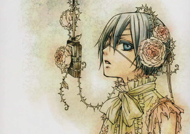 Обои картинки фото аниме, kuroshitsuji, арт, сиэль