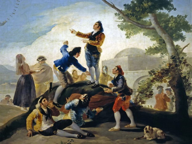 Обои картинки фото рисованное, живопись, досуг, воздушный, змей, игра, жанровая, картина, франсиско, гойя