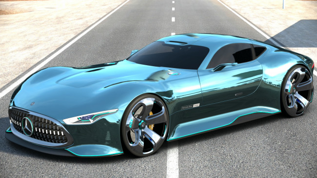 Обои картинки фото автомобили, 3д, mercedes