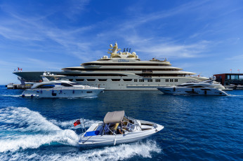 обоя корабли, разные вместе, суперяхта