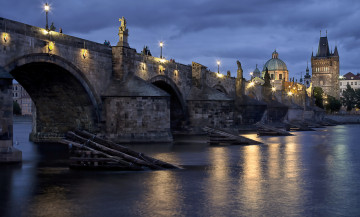 Картинка charles+bridge города прага+ Чехия простор
