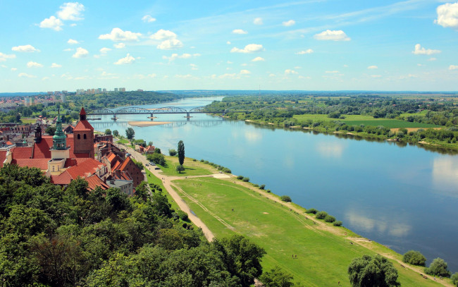 Обои картинки фото города, - панорамы, река, здания, мост