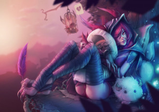 Картинка видео+игры league+of+legends взгляд фон девушка униформа подушка