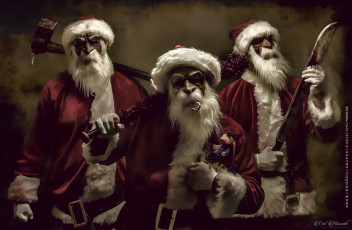 Картинка календари праздники +салюты санта клаус костюм шапка оружие