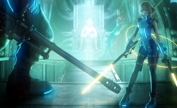 Картинка видео+игры final+fantasy+vii +dirge+of+cerberus девушки оружие трон площадка