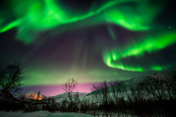 Картинка природа северное+сияние простор