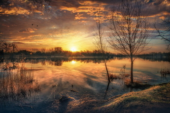 Картинка природа восходы закаты простор