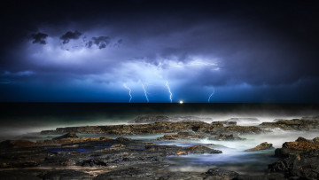 Картинка природа молния +гроза простор