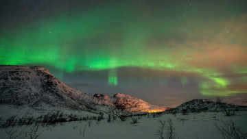 Картинка природа северное+сияние простор