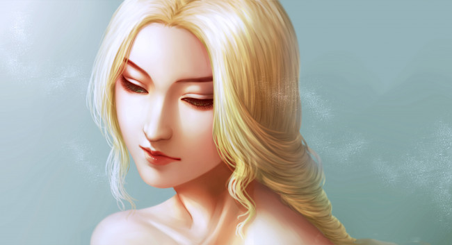 Обои картинки фото рисованное, люди, девушка, фон, волосы