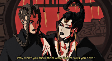 Картинка рисованное кино +мультфильмы далекие странники девушки разговор