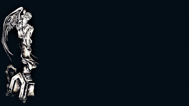 Обои картинки фото фэнтези, ангелы, ангел, статуя, могилы