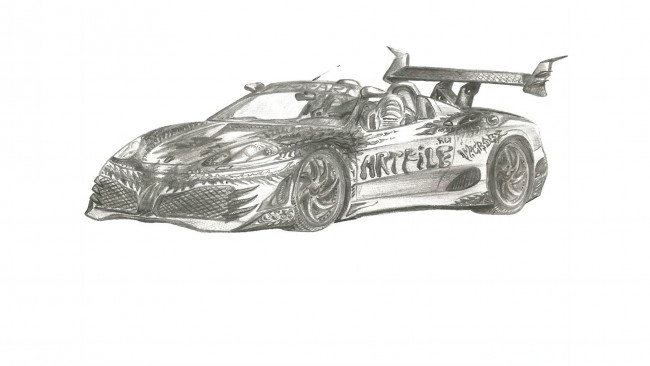 Обои картинки фото оригинал 295307, рисованное, авто, мото, рисунок