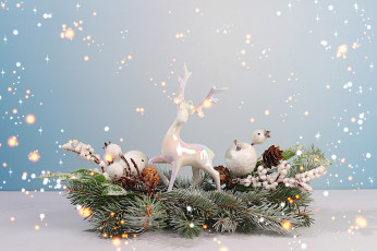 Картинка праздничные украшения новогодняя