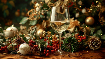 Картинка 3д+графика праздники+ holidays шарики бокал шампанское