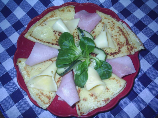 Обои картинки фото блинчики, еда, салаты, закуски