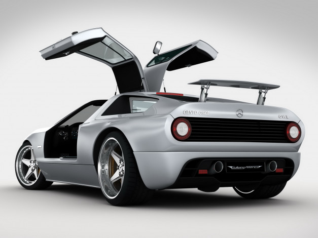 Обои картинки фото gwa, mercedes, benz, ciento, once, автомобили, 3д, gullwing, doors