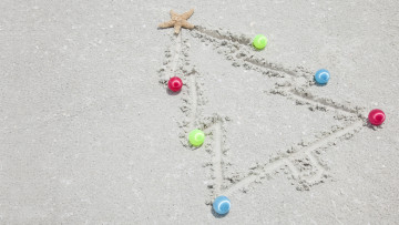 Картинка праздничные разное новый год игрушки песок елка