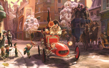 обоя мультфильмы, un, monstre, paris, монстр, в, париже