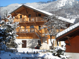 Картинка morillon++france города -+здания +дома курорт france morillon снег зима дома