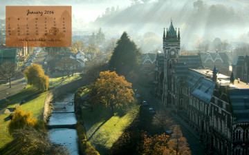 Картинка календари города река дома
