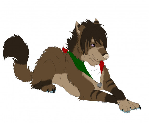 Обои картинки фото рисованные, животные,  сказочные,  мифические, собака