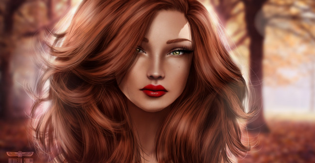 Обои картинки фото 3д графика, portraits , портрет, рыжая