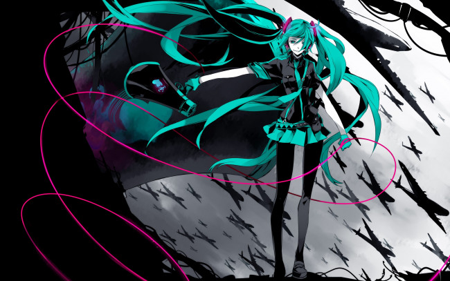 Обои картинки фото аниме, vocaloid, hatsune, miku
