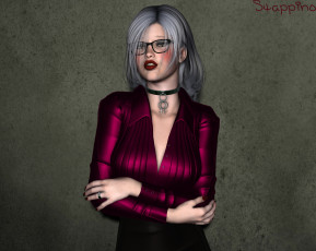 Картинка 3д+графика люди+ people взгляд девушка блондинка фон