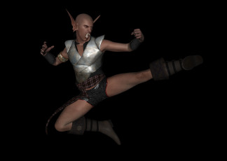 Картинка 3д+графика эльфы+ elves эльф фон клыки поза