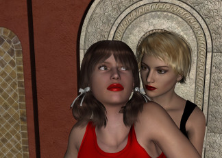 Картинка 3д+графика люди+ people взгляд девушки фон