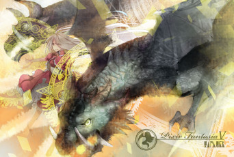 Картинка аниме pixiv+fantasia pixiv fantasia nicohi фантастика дракон девушка арт