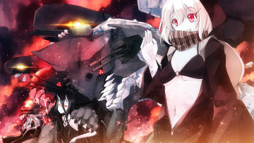 Картинка аниме kantai+collection o- daizen девушки фантастика re-class battleship kantai collection battleship-symbiotic hime оружие