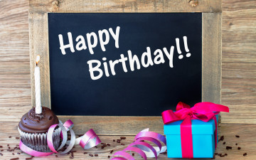 Картинка праздничные день+рождения день рождения happy birthday доска подарок