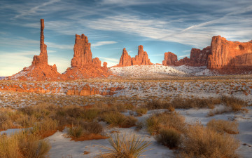 Картинка природа горы navajo tribal park snow utah arizona monument valley
