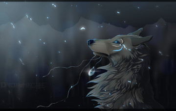 Картинка рисованное животные +волки взгляд волк