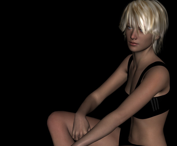 Обои картинки фото 3д графика, люди , people, блондинка, фон, взгляд, девушка