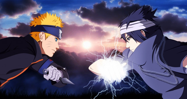 Обои картинки фото аниме, naruto, the, last, movie, by, devoiax, shippuden, uzumaki, uchiha, sasuke, kunai, doujutsu